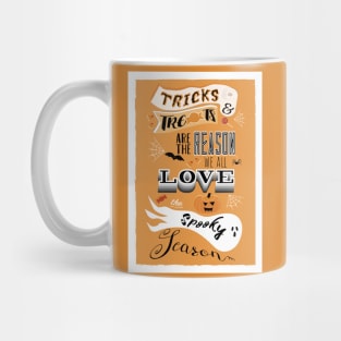 Tricks and Treats Spooky Season Poster Orange Mug